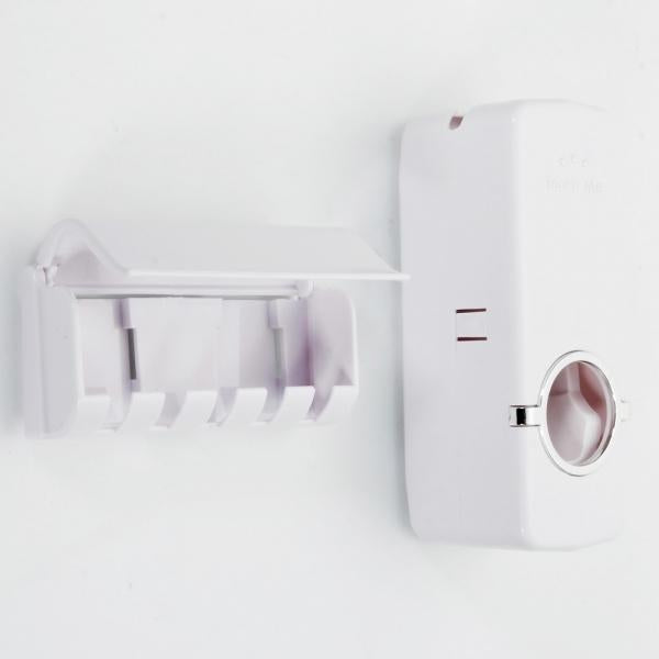 Automatic Toothpaste Dispenser & Toothbrush Holder – White (High Quality)