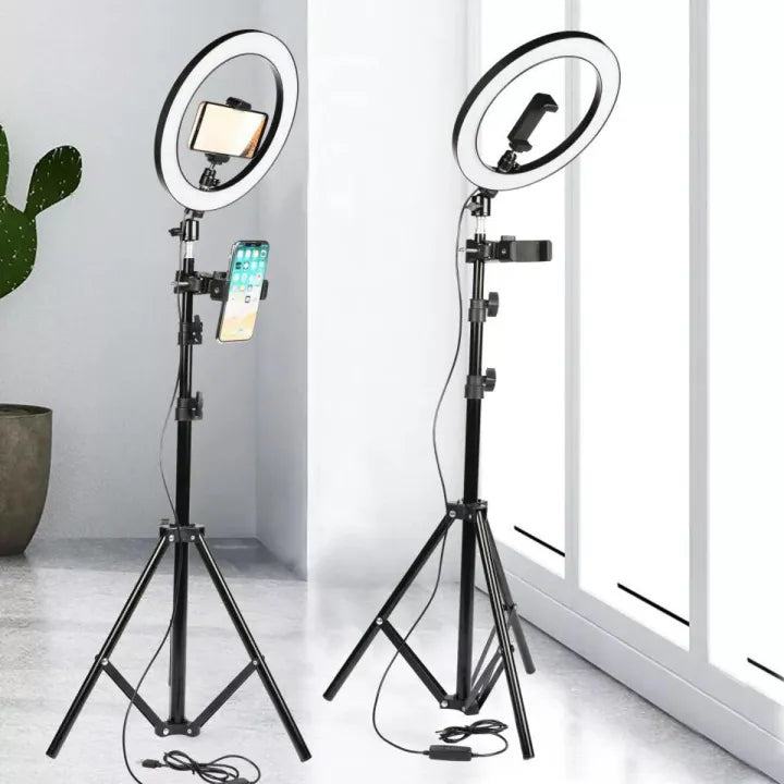 26cm Ring Light with Mobile Holder & 7-Foot Tripod Stand | 3 Adjustable Light Modes