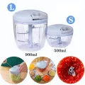 Multifunctional Hand-Pull Kitchen Food Chopper – Onion Chopper, Garlic Press, Turbo Cutter, Meat Shredder, Grinder & Blender | Cuts Fruits, Vegetables, Nuts & Herbs | 900ml, 500ml & 200ml Containers