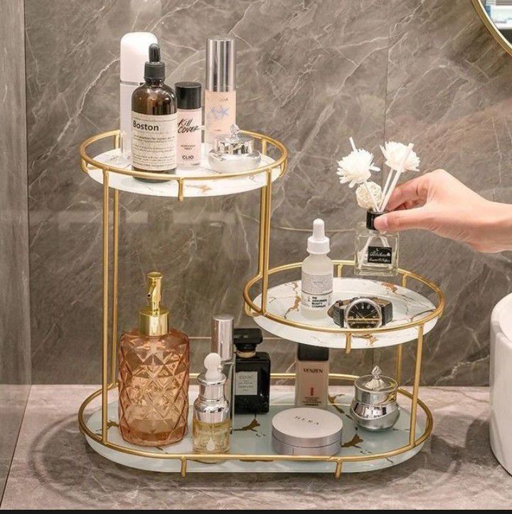 3-Tier Cosmetic Storage Rack – Multi-Purpose Makeup Organizer and Perfume Display Shelf