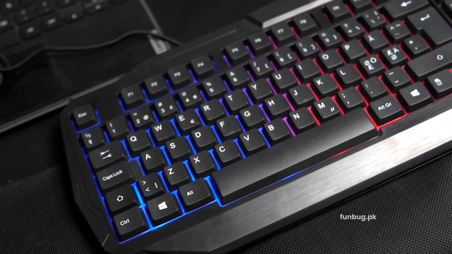 FunBug Ultimate 4-in-1 Gaming Setup – Mechanical-Feel RGB Keyboard & Mouse Combo with Mousepad & Onikuma Gaming Headphones | Backlit Accessories for PUBG Mobile, Laptop, PC