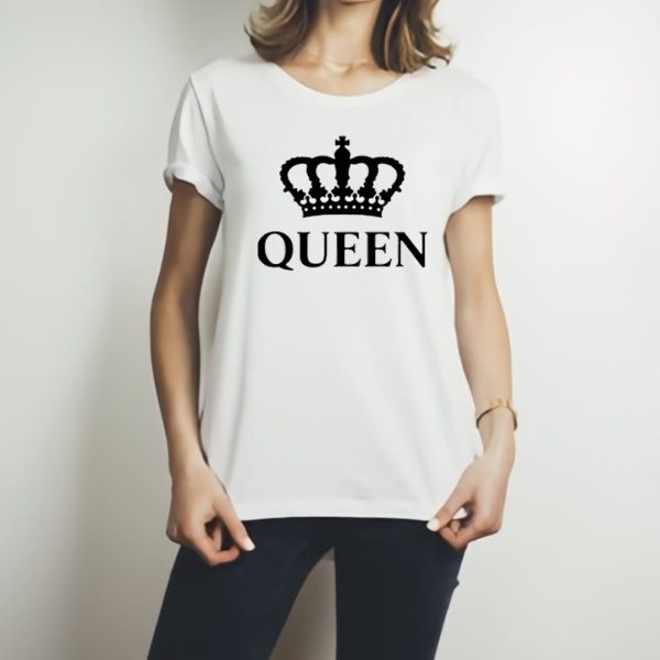 King & Queen Style White T-Shirts – Matching Couple Tees | Premium Quality for Men & Women