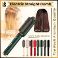 S DEALS 2-in-1 Hair Straightener Brush & Curling Comb – Electric Heated Styler | Anti-Scald Hot Comb for Quick, Safe & Salon-Quality Styling | Travel-Friendly Tool for Women & Girls