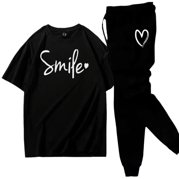 Red Stylish Printed Tracksuit for Girls & Women – Soft & Comfortable Fabric, Printed T-Shirt & Trouser Set