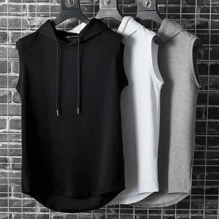 Men’s Summer Muscle Hoodie Vest – Sleeveless Bodybuilding Gym Workout Shirt | High-Quality Hip Hop Fitness Top
