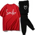 Red Stylish Printed Tracksuit for Girls & Women – Soft & Comfortable Fabric, Printed T-Shirt & Trouser Set