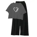 MK Garments – Butterfly Heart Printed Premium Casual Suit for Girls & Women | Crop Top T-Shirt with Palazzo Pants