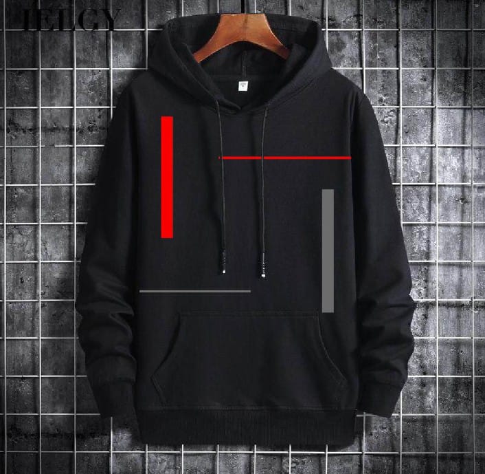Men’s & Boys’ Striped Kangaroo-Pocket Hoodie – Long-Sleeve Drawstring Pullover for Winter (Export Quality)