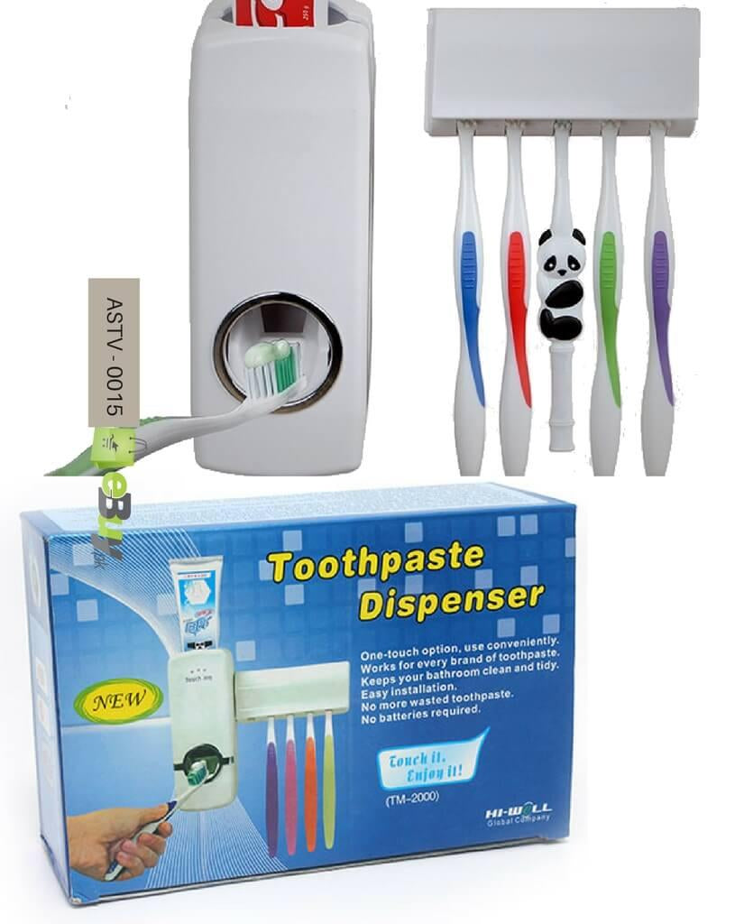 Automatic Toothpaste Dispenser & Toothbrush Holder – White (High Quality)