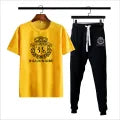 Billionaire Printed Summer Tracksuit for Men – Soft & Comfortable Fabric, Gym Wear Set (T-Shirt + Trouser) – Black