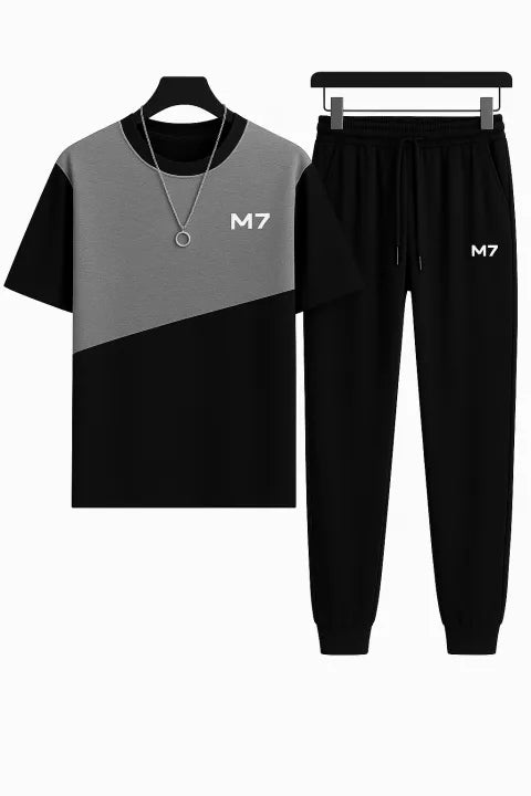 Men’s Party Tracksuit – Stylish T-Shirt and Trouser Combo  Men’s Party Wear Tracksuit – T-Shirt & Trouser Set