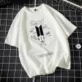 Stylish BTS Signature Printed Round Neck Half-Sleeve T-Shirt for Girls & Women