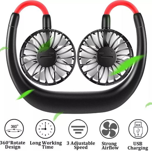 Portable Wearable Neck Fan – USB Rechargeable, Folding Handheld Design for Kitchen and Outdoor Use