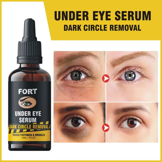 FORT Under Eye Serum – 30ml | Reduces Puffiness, Dark Circles, Fine Lines & Wrinkles | Anti-Aging Formula