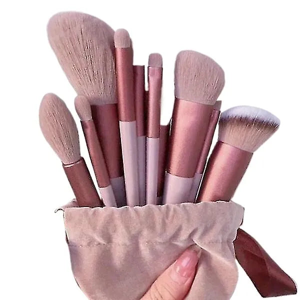 13-Piece Professional Makeup Brush Set – Portable, Soft Brushes for Eyeshadow, Foundation, Blush with Travel Bag