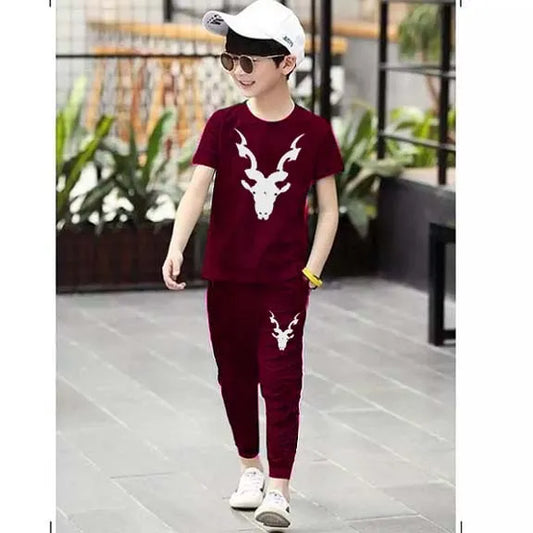 Kids’ Markhor Tracksuit Combo – Comfortable T-Shirt and Trouser