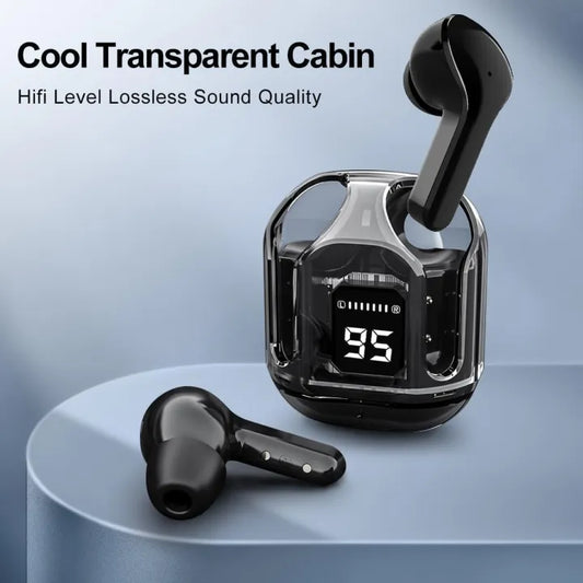 Air 31 Wireless Earbuds with Crystal Clear Transparent Case – Type-C Charging | Best-Selling Bluetooth Earbuds