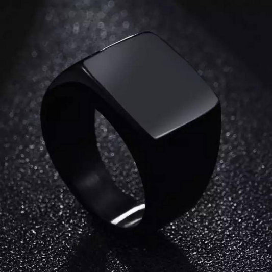 Original Men’s Matte Black Titanium Stainless Steel Ring – Superior Quality with Sleek, Refined Finish