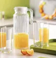 Delisoga 1.1L Glass Juice Jug – Multi-Purpose Pitcher for Water, Juice, or Oil