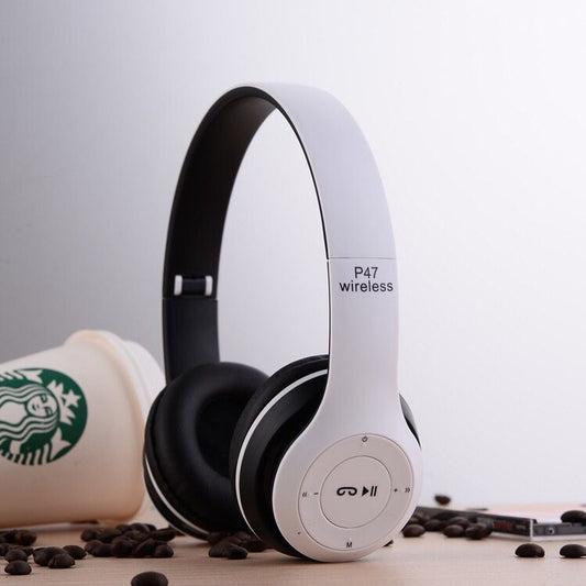 Original P47 Wireless Bluetooth Foldable On-Ear Headphones – Ultra-Compact Invisible Wireless Earbuds, Hands-Free Compatibility with All Cell Phones