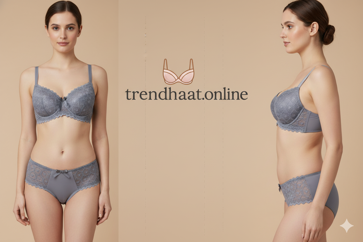 lace padded bra + matching panty set