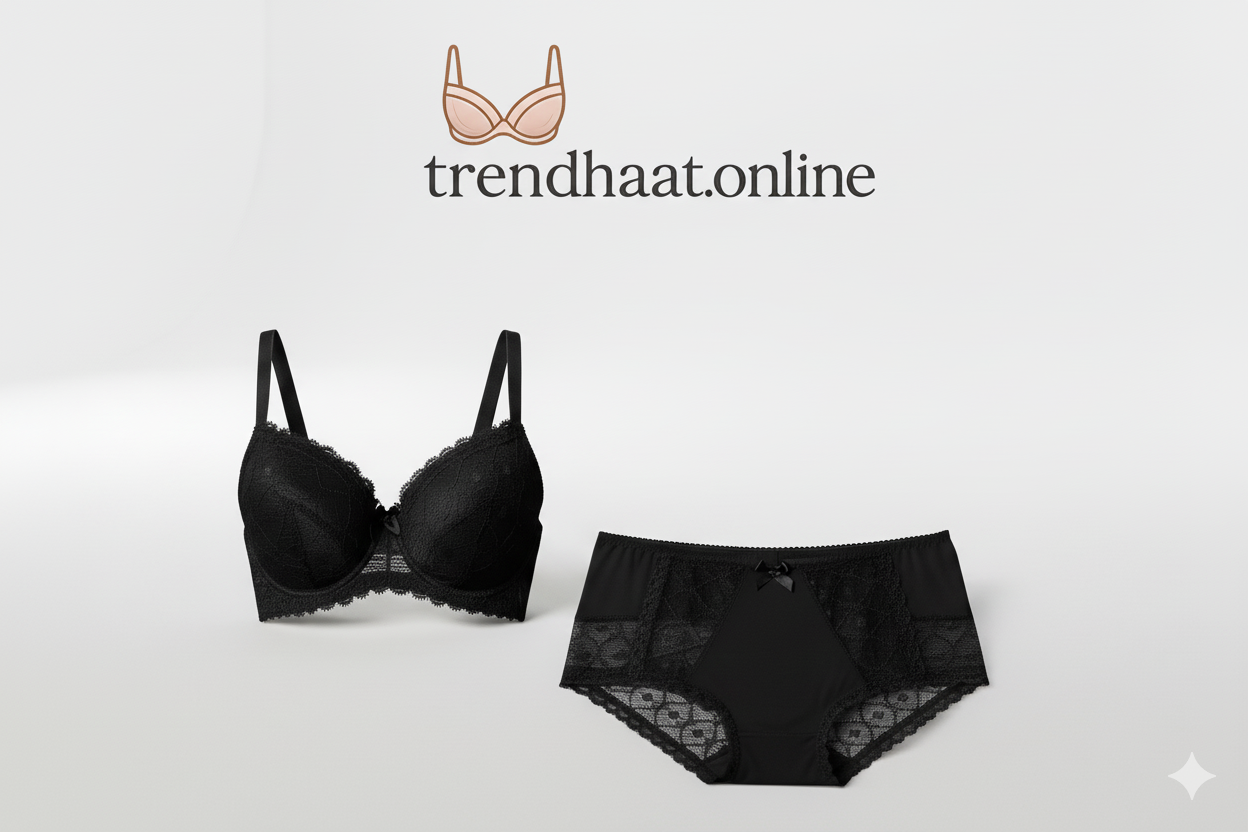 lace padded bra + matching panty set