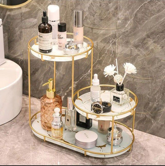 3-Tier Cosmetic Storage Rack – Multi-Purpose Makeup Organizer and Perfume Display Shelf