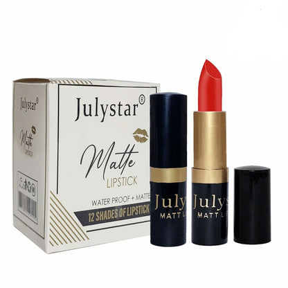 (6 Pcs) Julystar Matte Lipstick Set – Long-Lasting, Waterproof & Highly Pigmented Velvet Matte Lip Colors