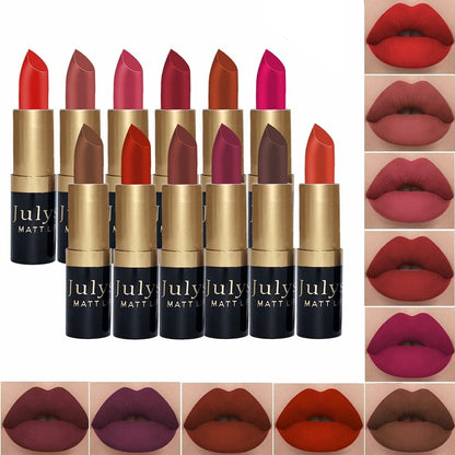 (6 Pcs) Julystar Matte Lipstick Set – Long-Lasting, Waterproof & Highly Pigmented Velvet Matte Lip Colors