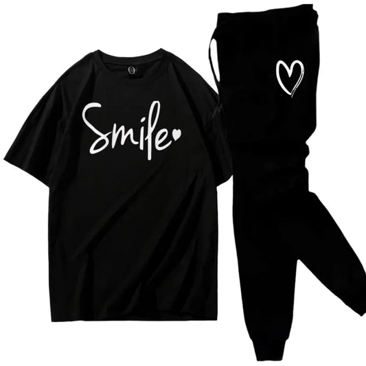 Red Stylish Printed Tracksuit for Girls & Women – Soft & Comfortable Fabric, Printed T-Shirt & Trouser Set