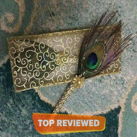 Nikah Pen with Peacock Feather Design – Elegant Silicone Gel Pen for Weddings & Special Occasions