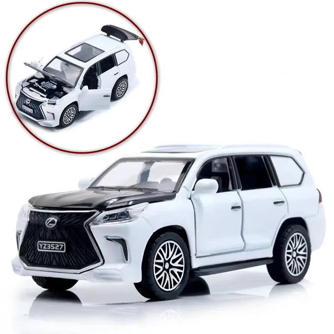 Lexus Land Cruiser Prado Die-Cast Toy Car – 5-Inch Alloy Model for Kids | Opening Doors, Hood & Trunk | White Color