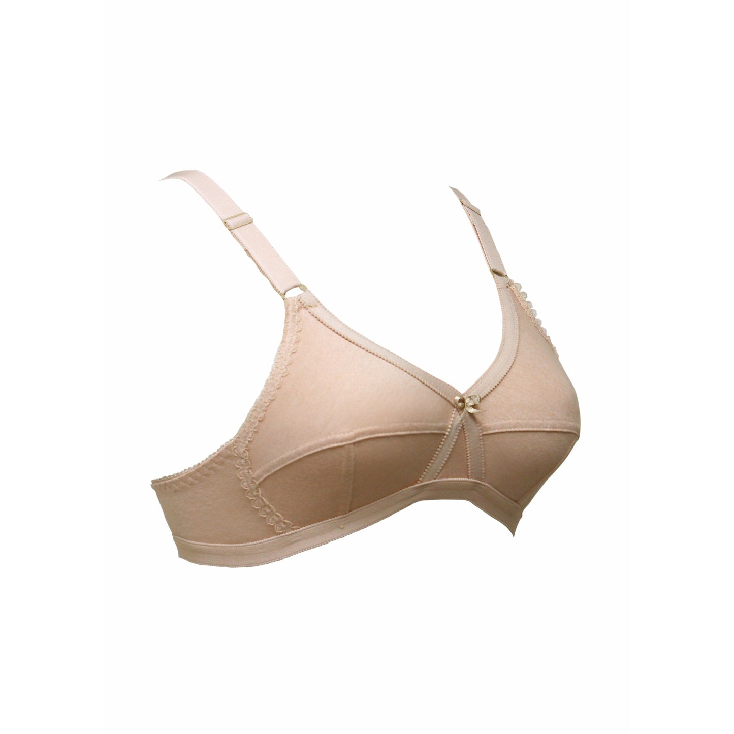 Skin Violet - Knitted Cross Over Cotton Bra Non Padded Wirefree Bra