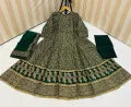 Smar's Fashion Trendy Printed Stitched 3-Piece Maxi Dress for Women & Girls – Perfect for Parties.