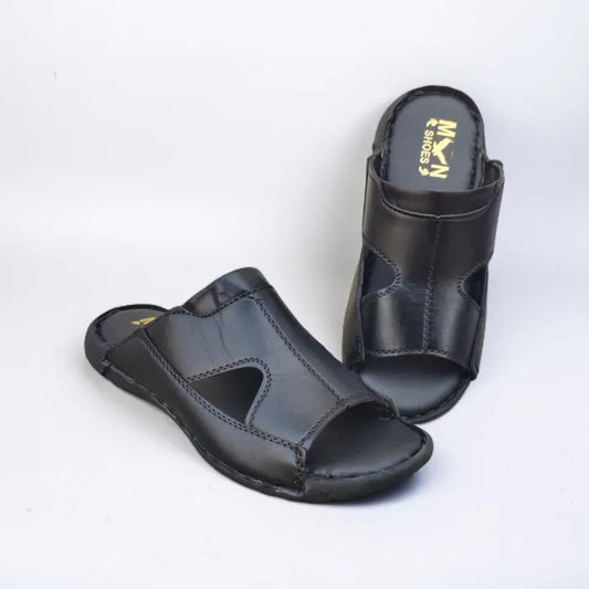 Pure Leather House Slippers for Men – Stylish Leather Chappals for Gents | Comfortable Indoor Footwear