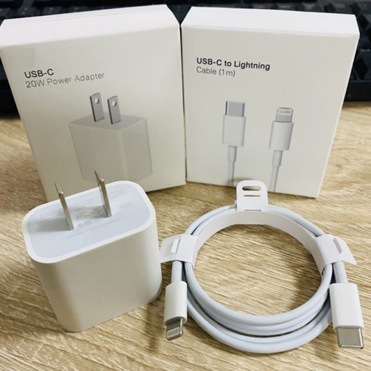 Original 20W iPhone Charger with USB-C to Lightning Cable | 20W Power Adapter | Type-C to Lightning Cable | PD Fast Charging | Compatible with All iPhone Models