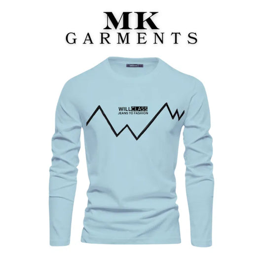 MK Garments – Men’s Long Sleeve Striped T-Shirt | Autumn Collection | Casual O-Neck Tee – Black