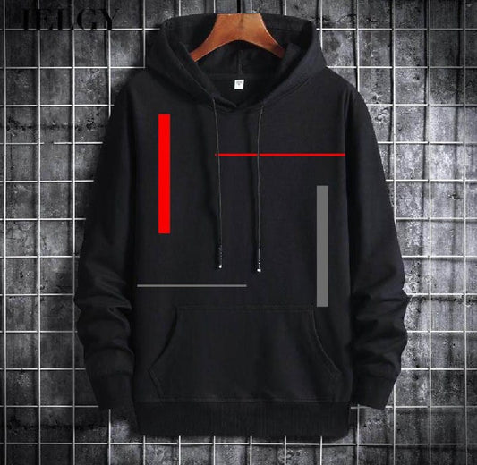 Men’s & Boys’ Striped Kangaroo-Pocket Hoodie – Long-Sleeve Drawstring Pullover for Winter (Export Quality)