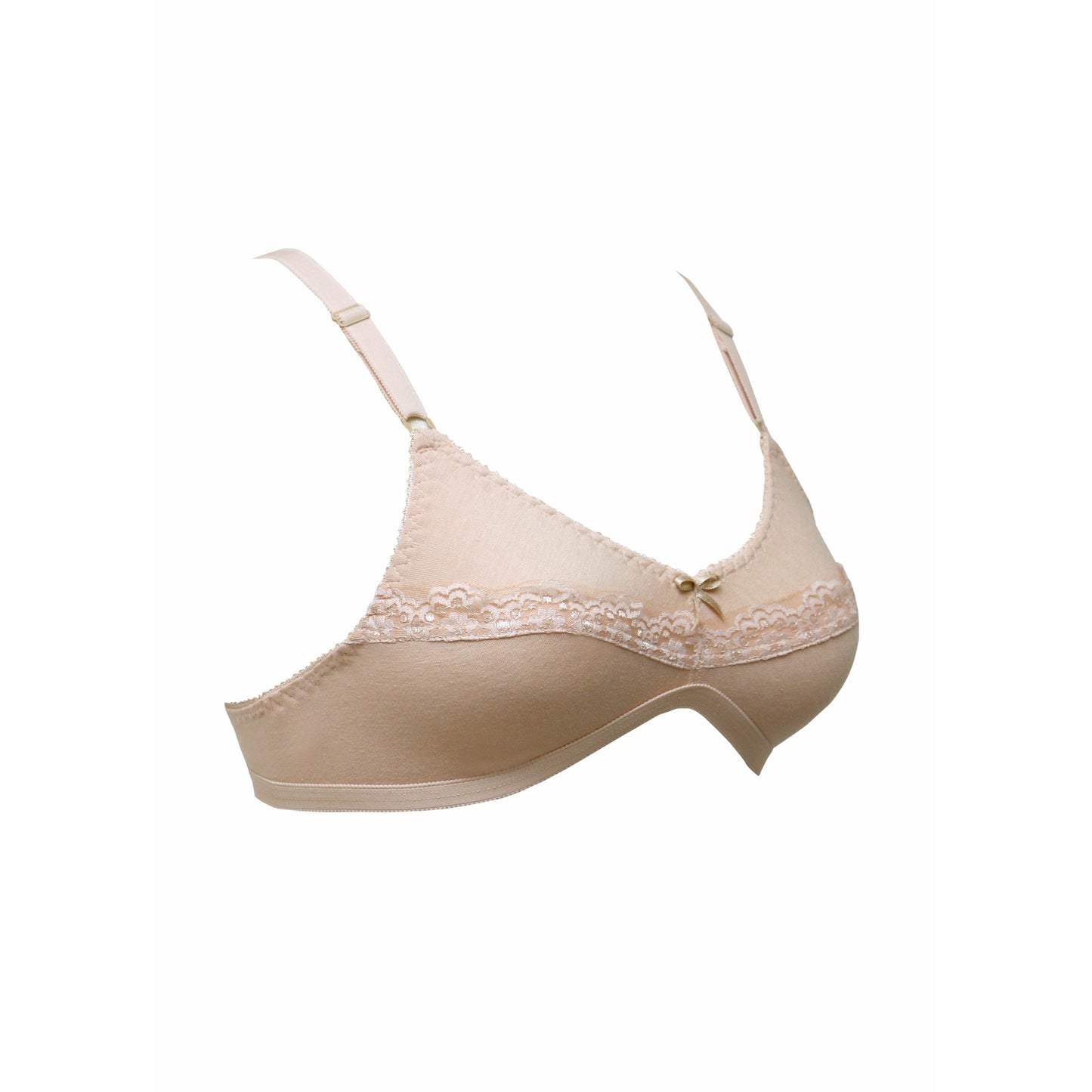 Buttercup-Knitted cotton Sweat Free Bra with a Lace Stripe